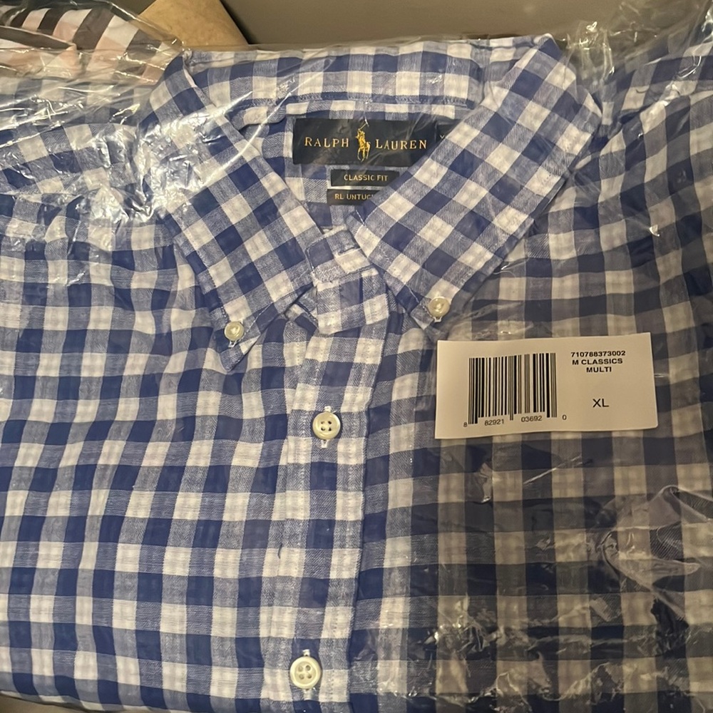 Polo Ralph Lauren, untucked, classic fit. Still in plastic new!
